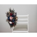 Aisle Flowers with Peacock Feathers – Burgundy, Navy, Gold & Pink Wedding Decor Accents