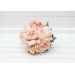 Classic Round Bridal Bouquet in Peach & Blush Pink – Elegant Faux Wedding Blooms