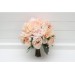 Classic Round Bridal Bouquet in Peach & Blush Pink – Elegant Faux Wedding Blooms