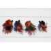 Navy Blue & Rust Wedding Boutonnieres and Wrist Corsages – Faux Floral Accessories with Warm Elegance