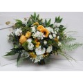 Sunflower Bridal & Bridesmaid Bouquets – White & Yellow Faux Blooms for Rustic Weddings