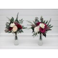 Simple Magenta & Ivory Mini Bouquets – DIY Faux Flowers for Wedding Table Decor