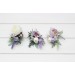 White, Lilac, Purple & Sage Green Wedding Boutonnieres and Wrist Corsages – Soft Faux Flower Accessories