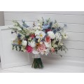 Wildflower Bridal & Bridesmaid Bouquets – Faux Blooms in White, Dusty Blue & Pink