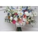 Wildflower Bridal & Bridesmaid Bouquets – Faux Blooms in White, Dusty Blue & Pink