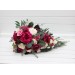 Cascading Bouquet in Berry Tones, Magenta & Ivory – Faux Wedding Flowers for Bride or Bridesmaids