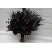 Gothic Wedding Bouquet in Black & Purple – Dark Faux Flowers for Halloween Brides
