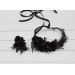 Gothic Purple & Black Flower Crown – Faux Hair Wreath for Halloween Weddings