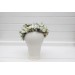 Sage Green & Ivory Flower Crown – Romantic Faux Floral Wreath for Flower Girl or Bride