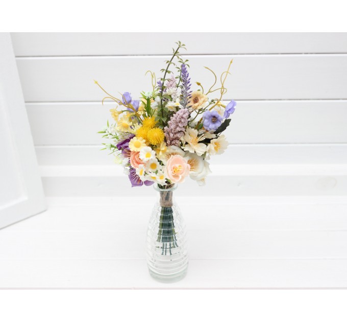 Colorful Wildflower Mini Bouquet – Faux Daisy Posy for Spring & Summer Wedding Decor