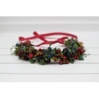 Faux berry crown for rustic, woodland, or autumn weddings. Flower girl crown. 5050