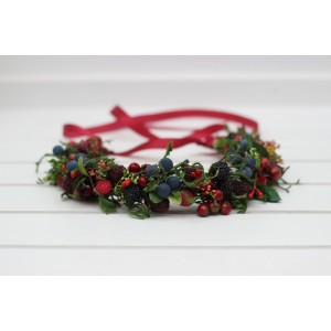 Faux berry crown for rustic, woodland, or autumn weddings. Flower girl crown. 5050