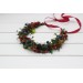 Berry Wedding Crown – Faux Wild Berry Headpiece with Red Ribbon for Rustic Brides