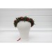 Berry Wedding Crown – Faux Wild Berry Headpiece with Red Ribbon for Rustic Brides