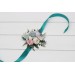 Pastel Pocket Boutonniere & Wrist Corsage – Faux Wedding Flowers in Turquoise, Lilac, Blush & White