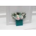 Pastel Pocket Boutonniere & Wrist Corsage – Faux Wedding Flowers in Turquoise, Lilac, Blush & White