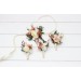 Rust, Terracotta & Ivory Wedding Accessory Set – Faux Boutonnières & Wrist Corsages