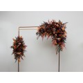 Flower Arch Arrangement in Plum, Purple, Orange, Rust & Beige | Faux Floral Archway for Wedding