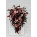 Cascading Wedding Bouquet – Faux Bridal Flowers in Burgundy, Dusty Rose & Blush Pink