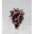 Cascading Wedding Bouquet – Faux Bridal Flowers in Burgundy, Dusty Rose & Blush Pink