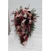 Cascading Wedding Bouquet – Faux Bridal Flowers in Burgundy, Dusty Rose & Blush Pink