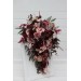 Cascading Wedding Bouquet – Faux Bridal Flowers in Burgundy, Dusty Rose & Blush Pink