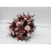 Cascading Wedding Bouquet – Faux Bridal Flowers in Burgundy, Dusty Rose & Blush Pink
