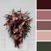 Cascading Wedding Bouquet – Faux Bridal Flowers in Burgundy, Dusty Rose & Blush Pink