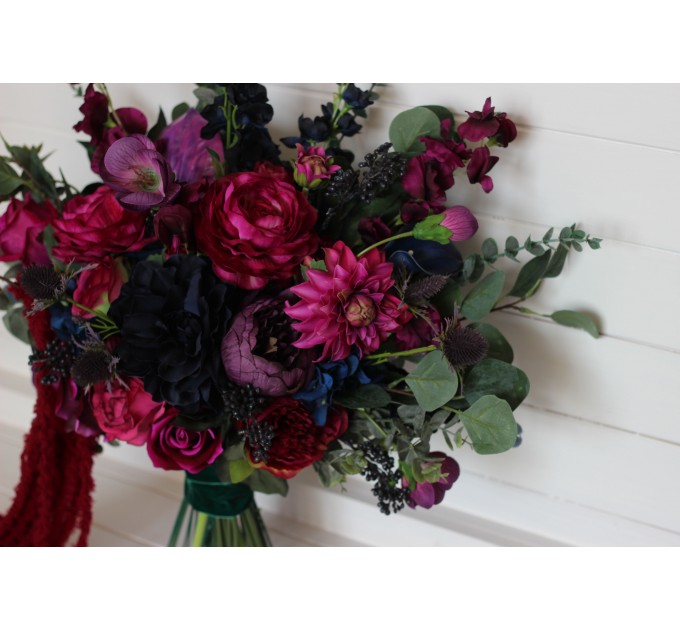 Jewel-Tone Wedding Bouquets – Faux Bridal & Bridesmaid Flowers in Deep Rich Colors
