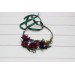 Jewel-Tone Flower Crown – Faux Floral Hair Wreath in Burgundy, Navy, Magenta & Emerald