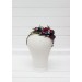 Jewel-Tone Flower Crown – Faux Floral Hair Wreath in Burgundy, Navy, Magenta & Emerald