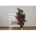 Jewel-Tone Aisle Flowers – Faux Purple, Magenta & Gold Floral Décor for Weddings