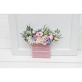 Lilac, Ivory & Blush Pink Wildflower Pocket Boutonniere – Faux Square Floral Accessory for Suit Jacket