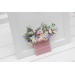Lilac, Ivory & Blush Pink Wildflower Pocket Boutonniere – Faux Square Floral Accessory for Suit Jacket