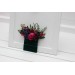Jewel-Tone Pocket Boutonniere – Faux Square Flowers in Burgundy, Navy, Magenta & Emerald