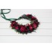 Navy, Burgundy, Magenta, Fuchsia, Purple & Emerald Flower Crown – Faux Floral Hair Wreath for Bride or Flower Girl