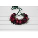 Navy, Burgundy, Magenta, Fuchsia, Purple & Emerald Flower Crown – Faux Floral Hair Wreath for Bride or Flower Girl