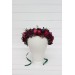 Navy, Burgundy, Magenta, Fuchsia, Purple & Emerald Flower Crown – Faux Floral Hair Wreath for Bride or Flower Girl