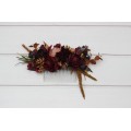 Purple, Burgundy, Beige & Cinnamon Flower Comb – Faux Floral Hairpiece for Bride or Bridesmaid