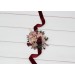 Burgundy & Blush Pink Wedding Boutonnieres & Wrist Corsages – Faux Floral Accessories
