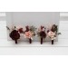 Burgundy & Blush Pink Wedding Boutonnieres & Wrist Corsages – Faux Floral Accessories