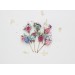 Set of 7 Colorful Flower Bobby Pins – Faux Wedding Hair Accessories in Dusty Blue, Magenta, Pink & White
