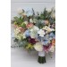 Pastel Wildflower Bridal Bouquet – Faux Wedding Flowers in Dusty Blue, Peach, Lilac & Cream