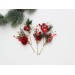 Set of 5 Christmas Bobby Pins with Red Berries – Festive Bridal & Bridesmaid Hair Pins in Burgundy, Gold & Green