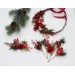 Red, Burgundy, Gold & Green Flower Comb with Berries – Christmas Wedding Hair Accessory for Bride or Bridesmaid
