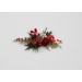 Red, Burgundy, Gold & Green Flower Comb with Berries – Christmas Wedding Hair Accessory for Bride or Bridesmaid