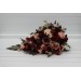 Cascading Bridal Bouquet in Red, Burgundy, Dusty Rose & Peach – Faux Flowers for Fall Weddings