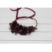 Purple, Burgundy & Gold Flower Crown – Elegant Faux Hair Wreath for Weddings