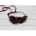 Purple, Burgundy & Gold Flower Crown – Elegant Faux Hair Wreath for Weddings
