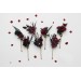 Purple, Burgundy & Black Hair Pins – Gothic Wedding Floral Hair Accessories Set